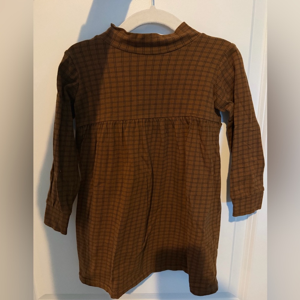 Lil legs plaid brown dress